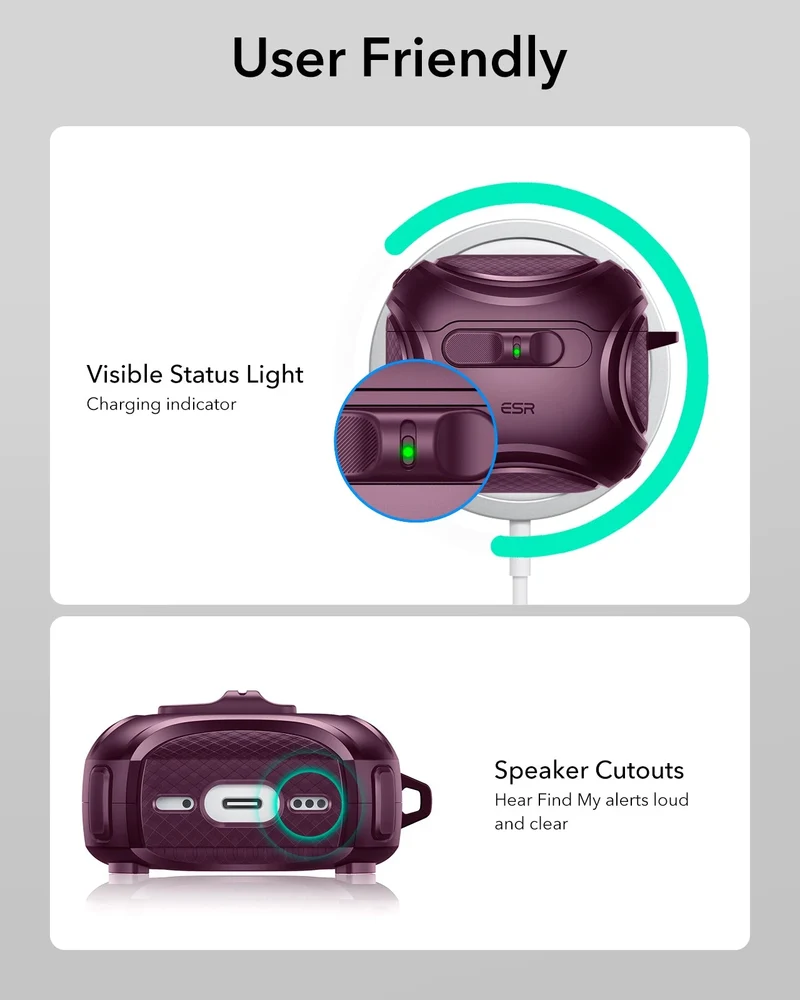 AirPods 4 Cyber FlickLock Case (HaloLock) - Burgundy
