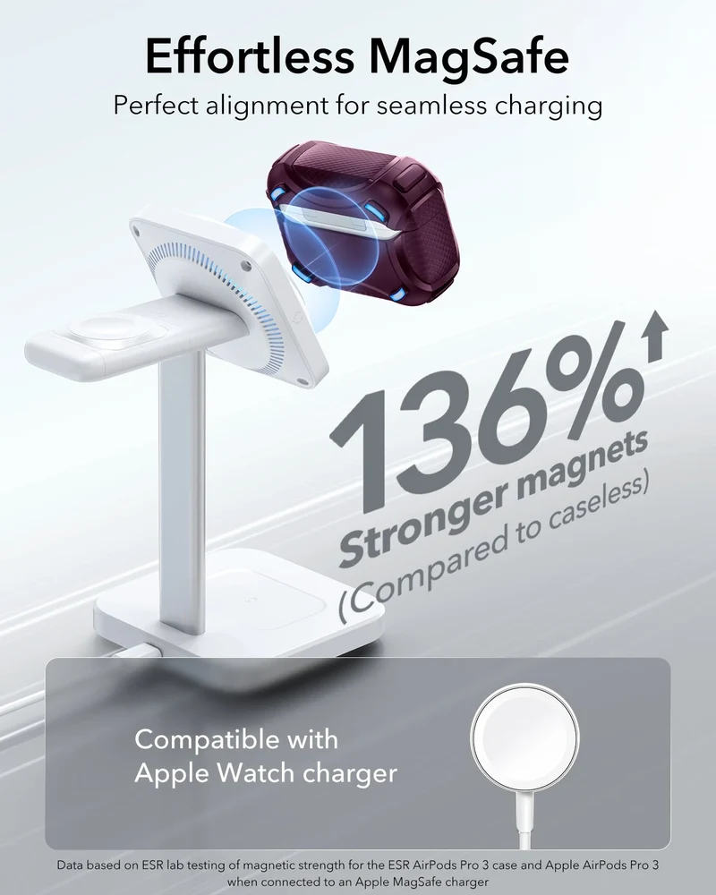 AirPods Pro 3 Cyber FlickLock Magnetic Case - Burgundy