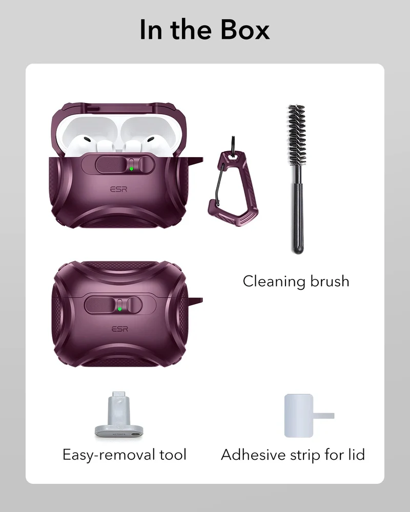 AirPods Pro 3 Cyber FlickLock Magnetic Case - Burgundy