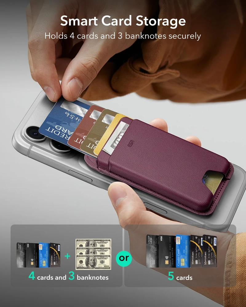Magnetic Wallet Boost (HaloLock) - Burgundy