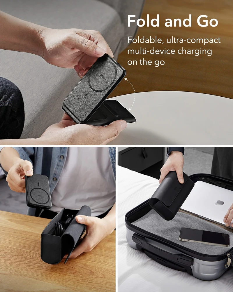 HaloLock™ 3-in-1 Travel Wireless Charging Set - White - AU Plug