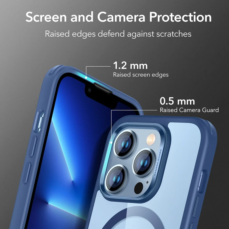iPhone 13 Pro Max Classic Hybrid Case (HaloLock) - Clear Blue