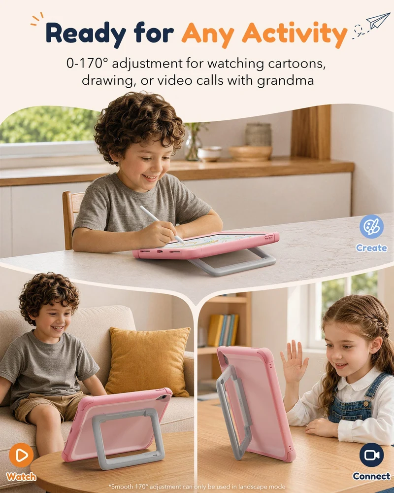 iPad 11" (A16) 2025 Bounce Case for Kids - Pink