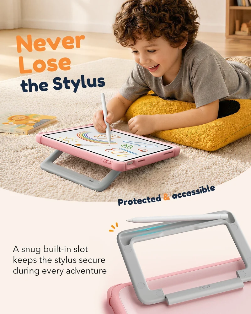 iPad 11" (A16) 2025 Bounce Case for Kids - Pink