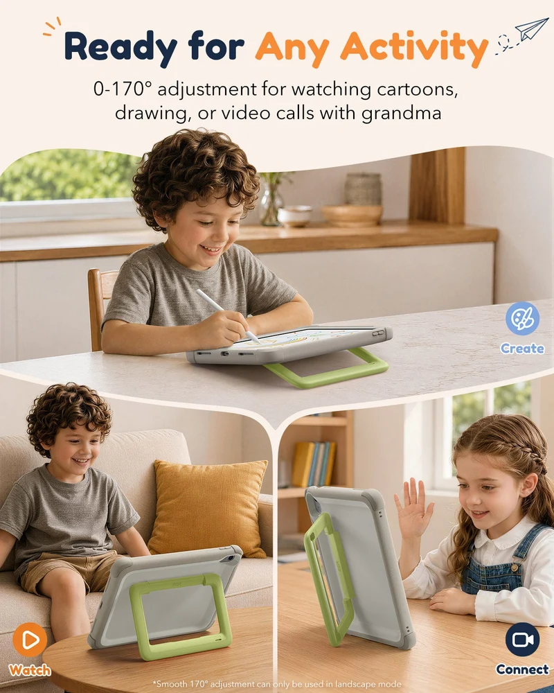 iPad 11" (A16) 2025 Kids Protection Bundle - Gray