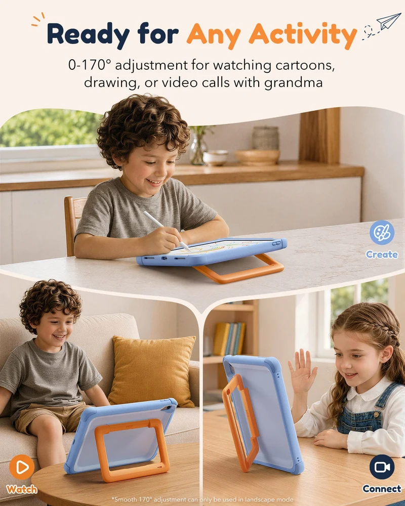 iPad 11" (A16) 2025 Kids Write & Protect Bundle - Sky Blue