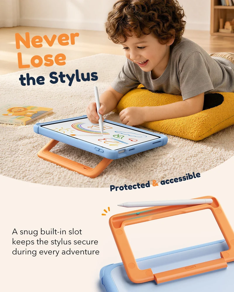 iPad 11" (A16) 2025 Kids Write & Protect Bundle - Sky Blue