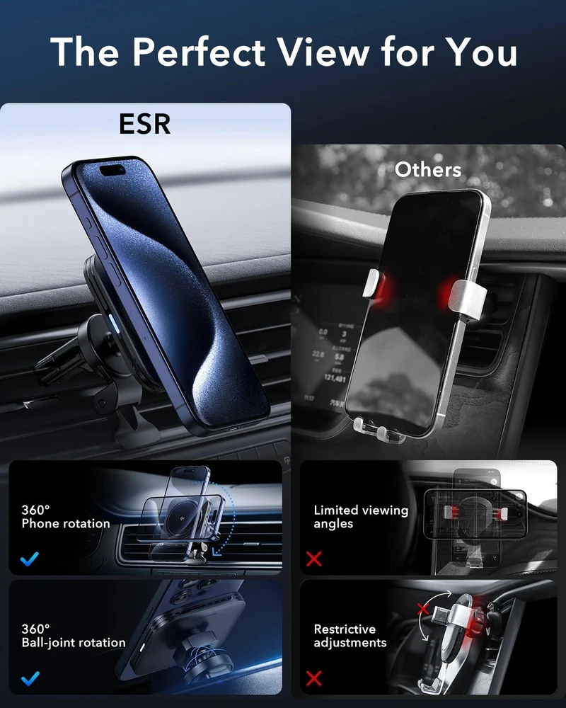 15W Magnetic Wireless Car Charger(Halolock) - Black