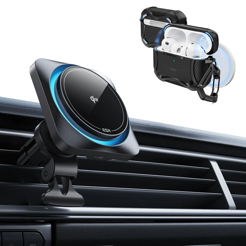 15W CryoBoost Car Charger and AirPods Pro 3 Cyber Tough Case Bundle-Black