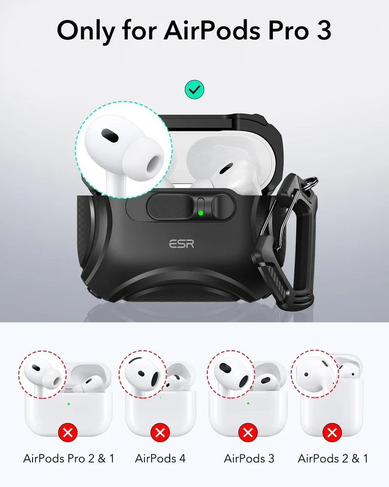 AirPods Pro 3 Cyber FlickLock Magnetic Case - Black