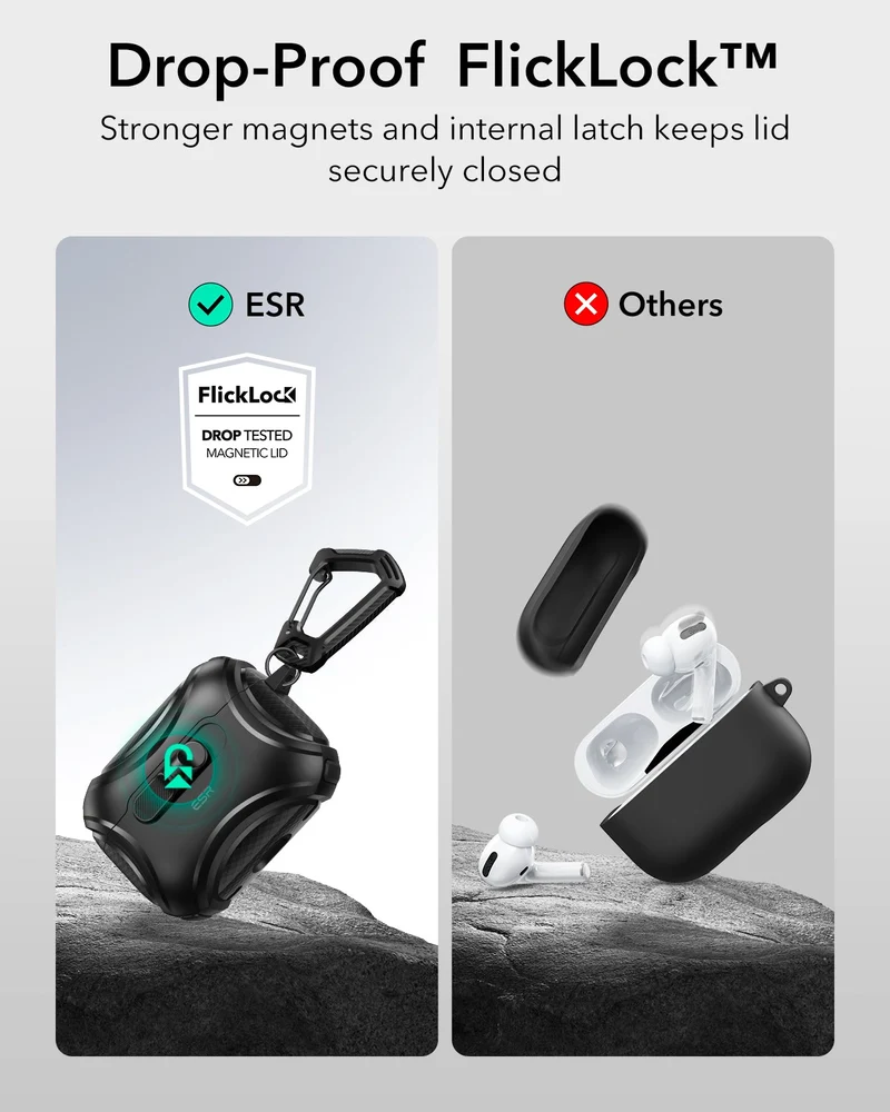 AirPods Pro 3 Cyber FlickLock Magnetic Case - Black