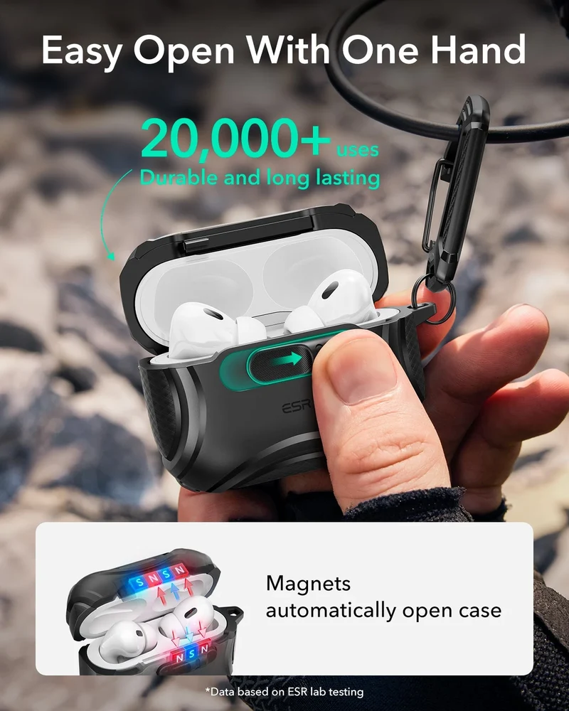 AirPods Pro 3 Cyber FlickLock Magnetic Case - Black