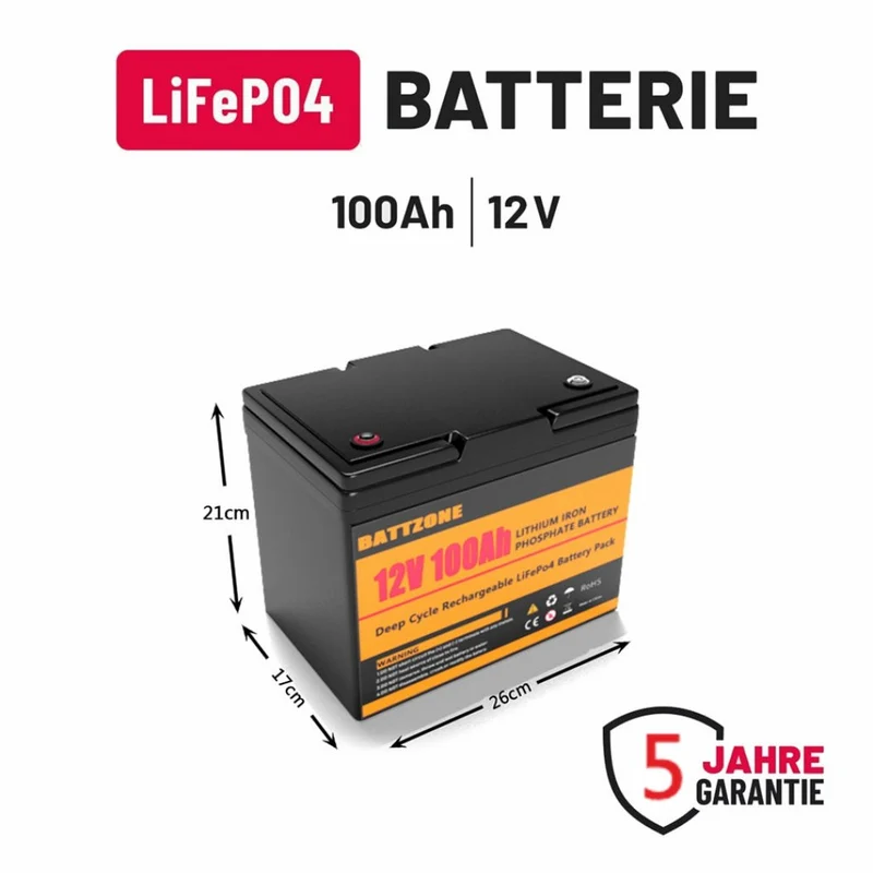 12.8V 100AH LiFePO4 Battery with Bluetooth BMS For Boat RV UNS EU Tax Free