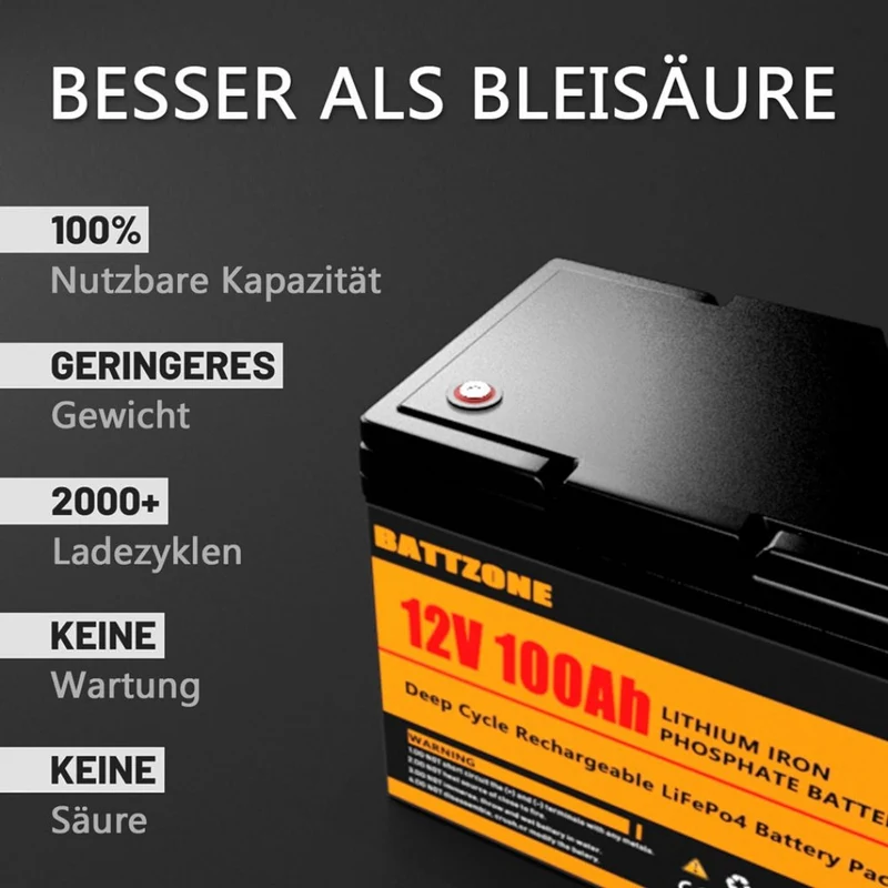 12.8V 100AH LiFePO4 Battery with Bluetooth BMS For Boat RV UNS EU Tax Free