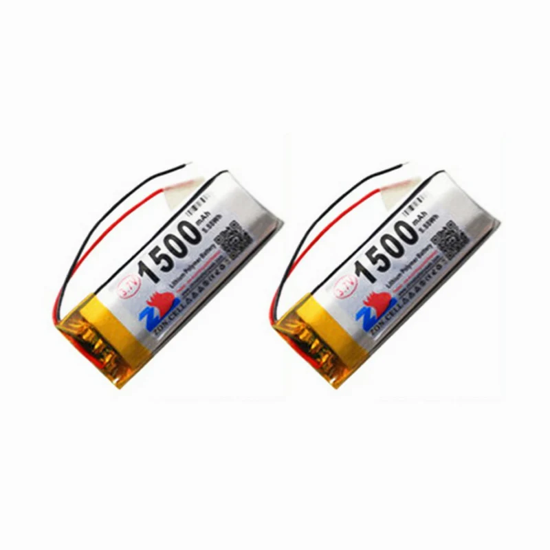 2PCS 1500mAh 3.7V Socket 102050 Lithium Polymer Battery for Portable Devices and Instruments