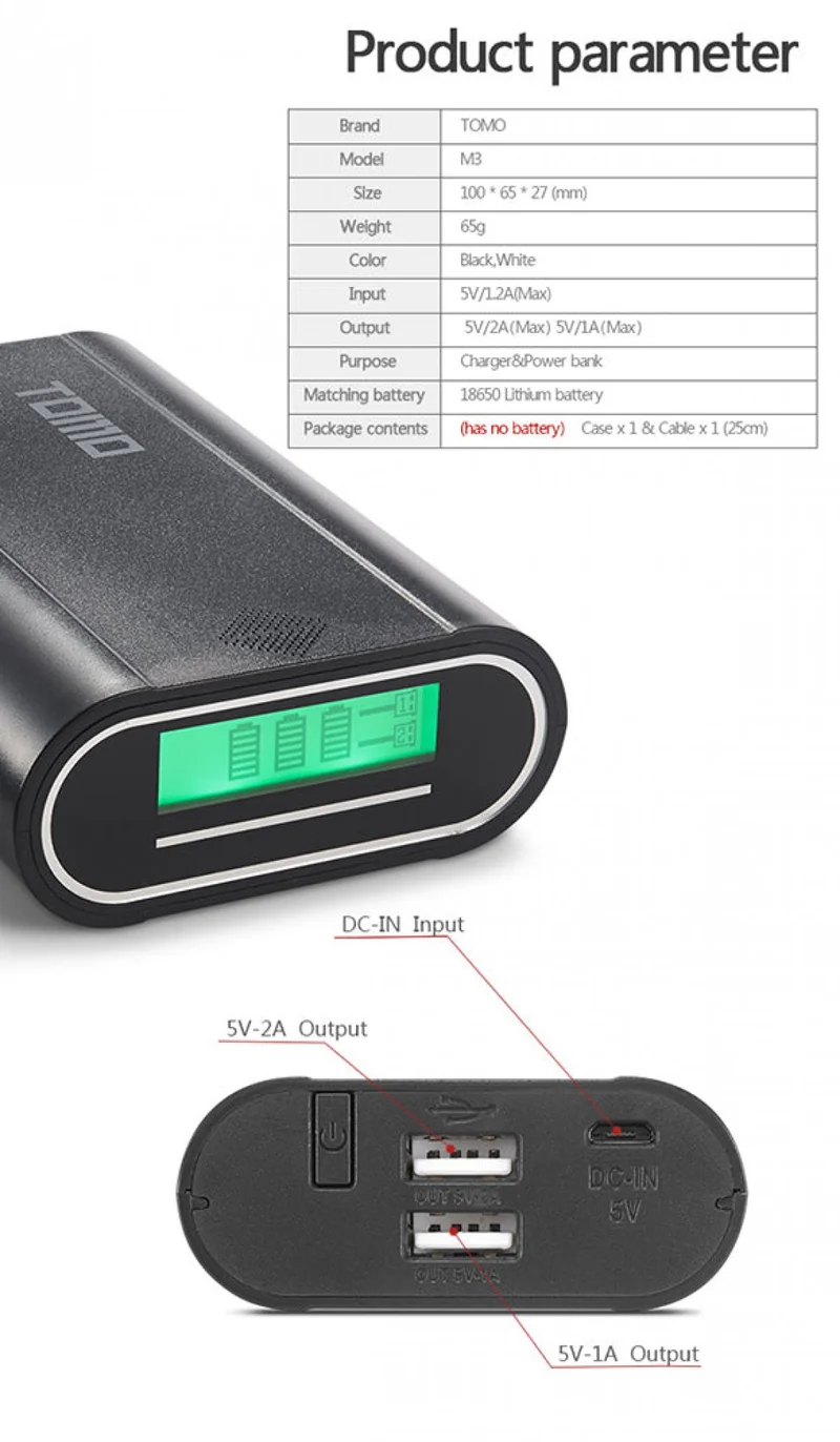 18650 Battery Charger Mobile Phone DIY Portable Battery Case 18650 Li-ion Battery Power Bank
