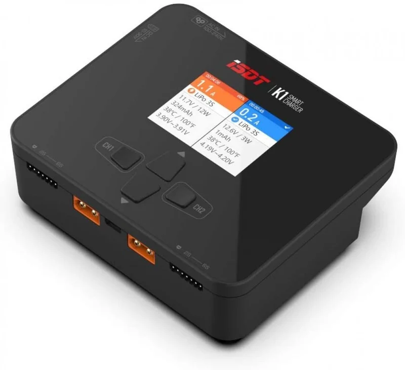 K1 Lipo ISDT Battery Charger AC 100W DC 250WX2 Charger Balance for Life Lilon LiPo 1-6S LiHv Pb NiMH RC Battery