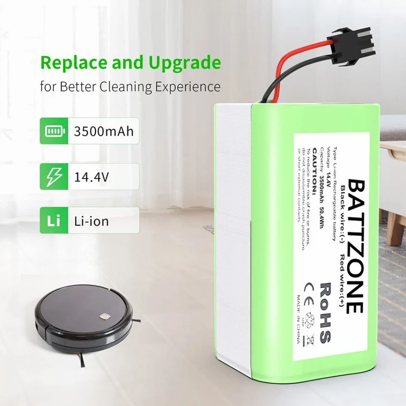 14.4V 3500mAh Li-Ion replacement battery for Conga Excellence Conga Excellence y, Conga Excellence 990, Conga Excellence 950, Conga Excellence 1090
