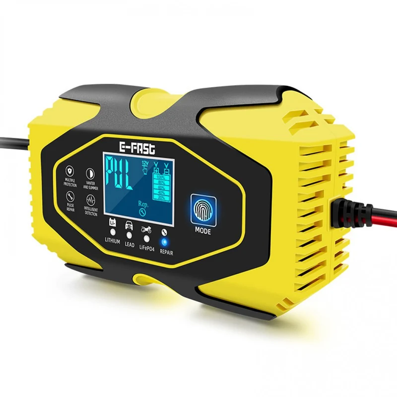 E-FAST Car Motorcycle Battery Charging Lithium Battery Lead-acid Charger Current Voltage Electric Quantity Display