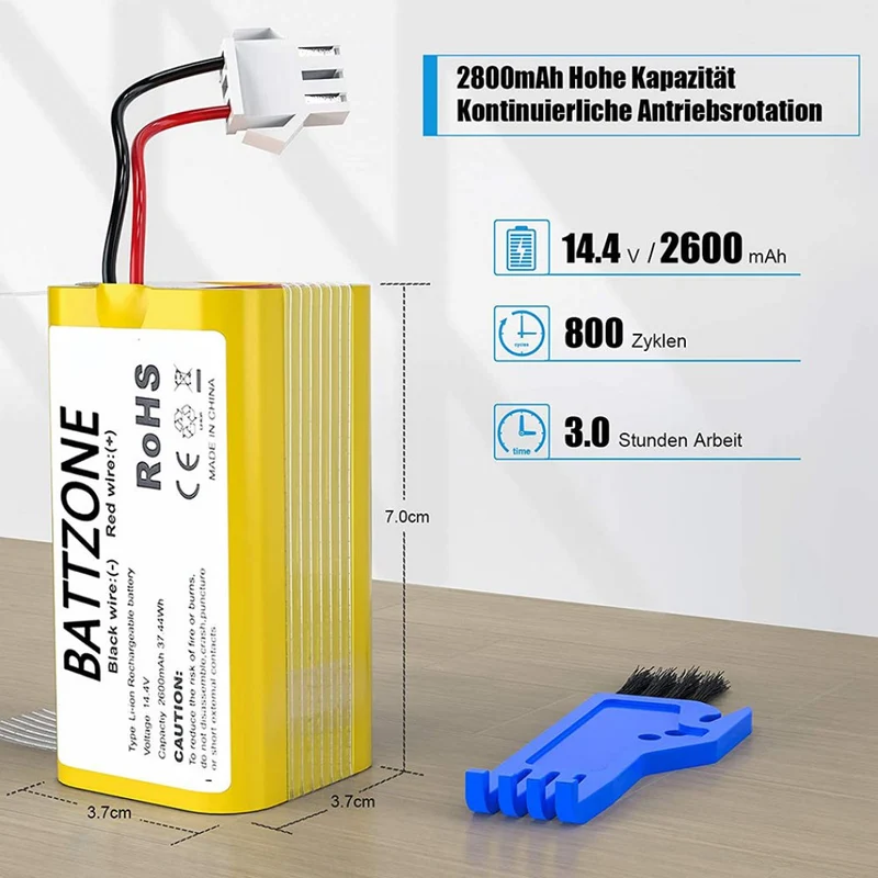 14.4V 2600mAh Li-ion Replacement Battery For IKOHS-NETBOT IKOHS NETBOT S14, IKOHS NETBOT S15