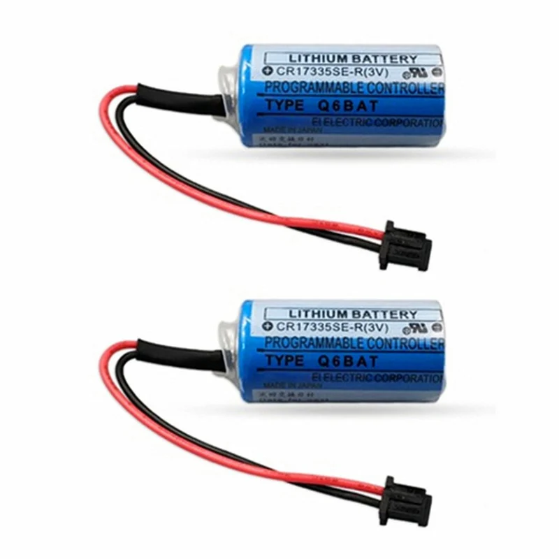 2pcs New CR17335SE-R 3V Q6BAT Battery Mitsubishi Q Series Server Plc Lithium Battery Gt15-bat