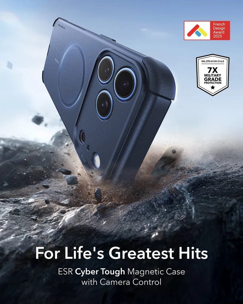 iPhone 18 Pro Cyber Tough Magnetic Case with Camera Control - Navy Blue