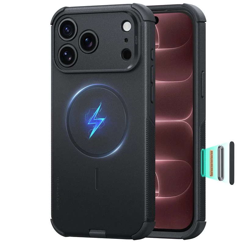 iPhone 18 Pro Cyber Tough Magnetic Case with Camera Control - Black