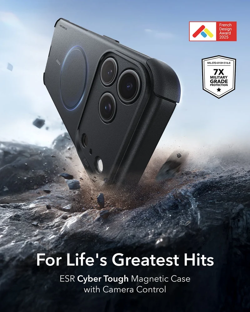 iPhone 18 Pro Cyber Tough Magnetic Case with Camera Control - Black