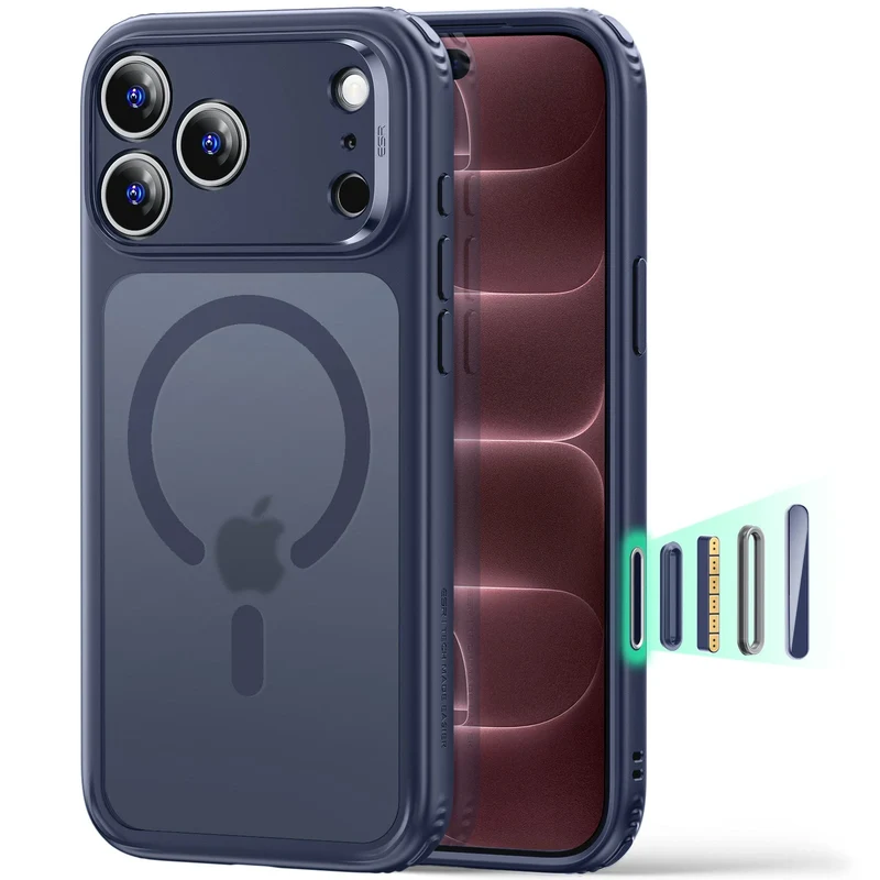 iPhone 18 Pro Classic Hybrid Magnetic Case with Camera Control - Frosted Blue