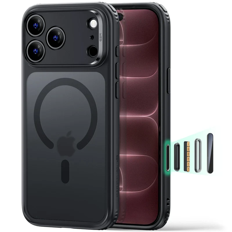 iPhone 18 Pro Classic Hybrid Magnetic Case with Camera Control - Frosted Black