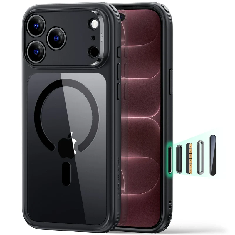 iPhone 18 Pro Classic Hybrid Magnetic Case with Camera Control - Clear Black