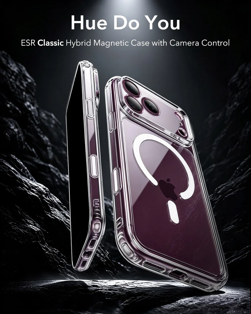 iPhone 18 Pro Classic Hybrid Magnetic Case with Camera Control - Clear
