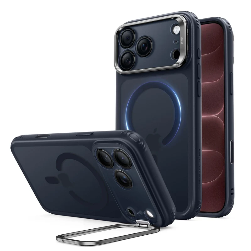 iPhone 18 Pro Classic Hybrid Magnetic Case with Camera Control and Flex Stand - Frosted Blue