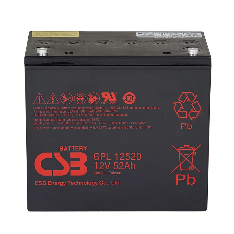 GPL12520 AGM Battery Gr 22NF 12V 52Ah