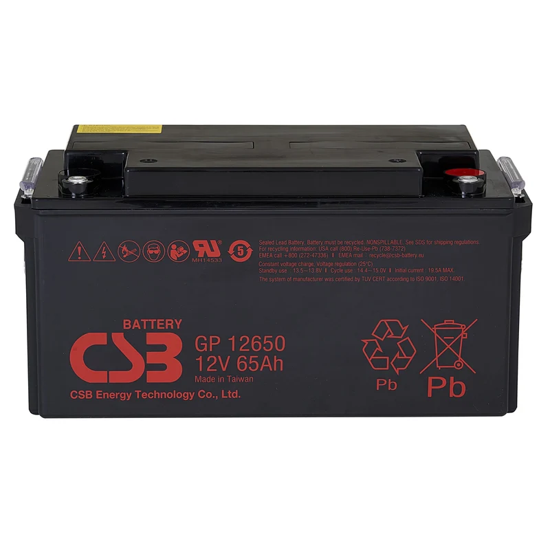 GP12650FR-M6 AGM Battery 12V 65Ah Flame Retardant