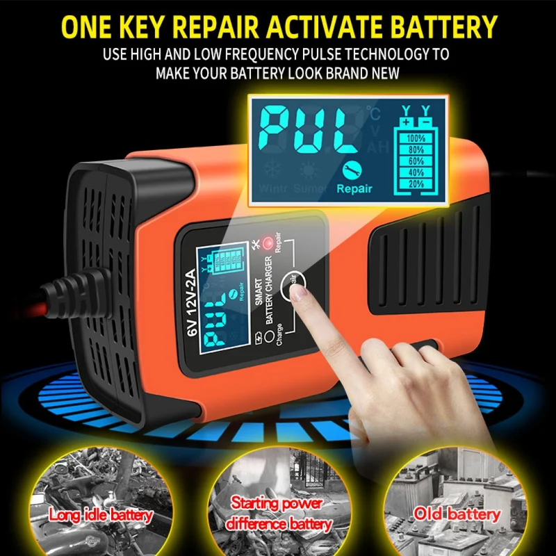 E-FAST Motorcycle Battery Charger 6V12V Pedal Lead Acid Battery Charger