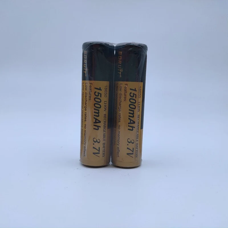 2pcs BORUiT 18650 3.7V 1500mah Lithium Battery For Headlamp Flashligh With PCB