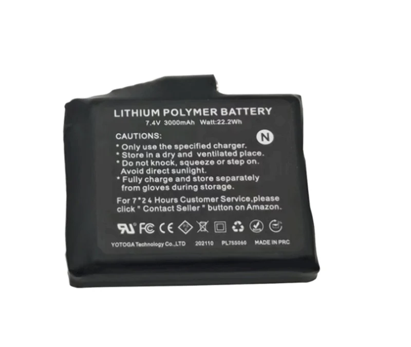 7.4V-3000 MAh Rechargeable Lithium Polymer Battery Heated Socks Insoles Heated Gloves Battery Pack