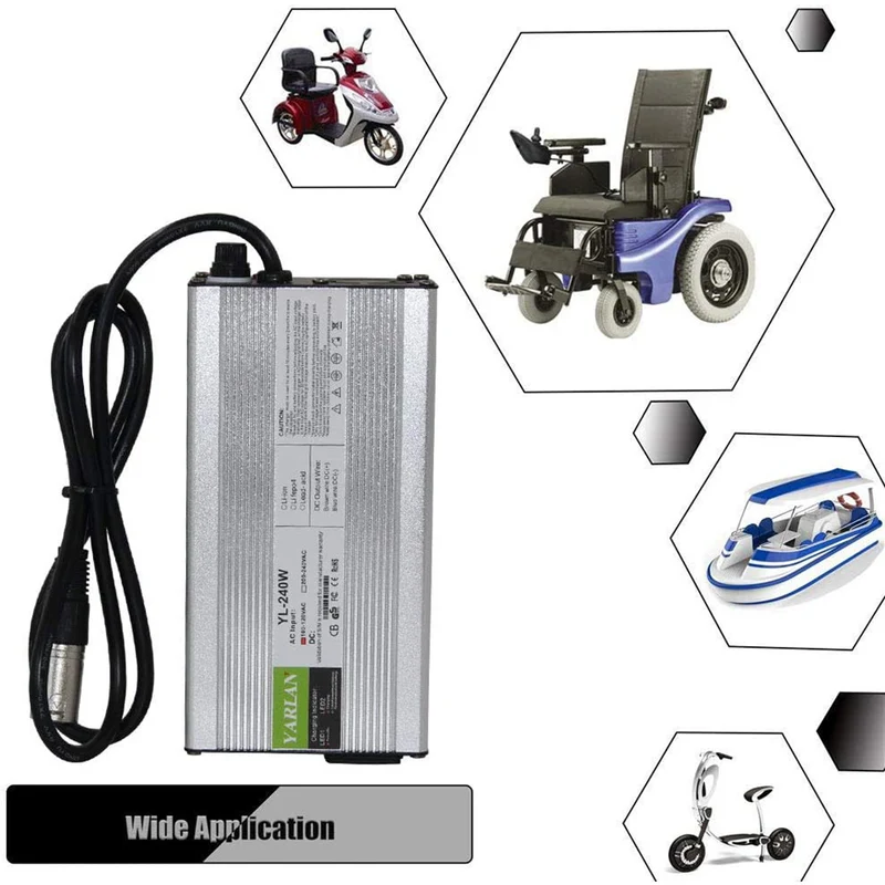54.6V 4A Charger Electric Bike Charger 48V Li-ion Battery Charger for 48V Scooter E-Bike Boat Motorcycle Ezgo Battery Charger XLR