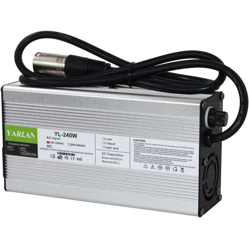 54.6V 4A Charger Electric Bike Charger 48V Li-ion Battery Charger for 48V Scooter E-Bike Boat Motorcycle Ezgo Battery Charger XLR