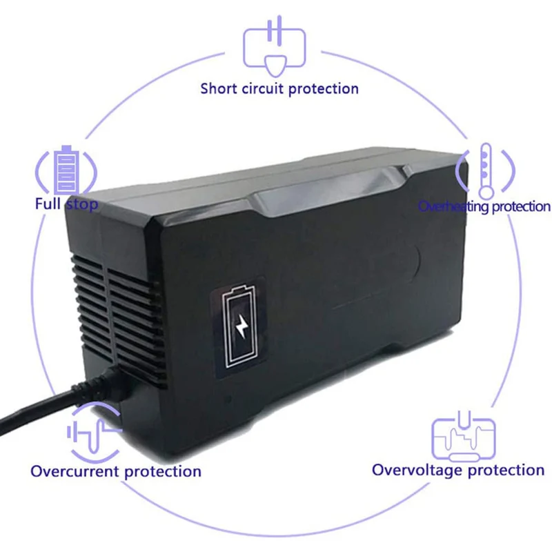 54.6V 4A Power Adapter for Electric Bike Mobility Scooter 48V Lithium Battery Charger 3-Pin XLR Connector