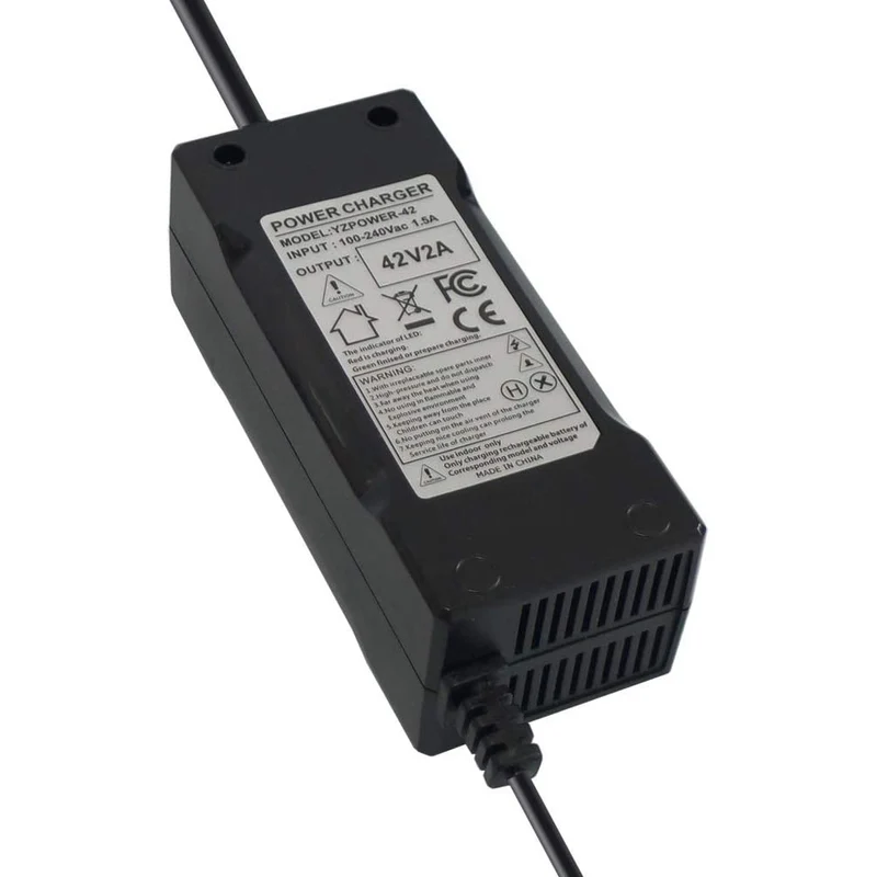 Charger Power Supply Adapter 42V 2A for 36V 8Ah-15Ah Lithium Li-ion Battery Pack with DC 5.5 x 2.5mm 5.5 x 2.1mm