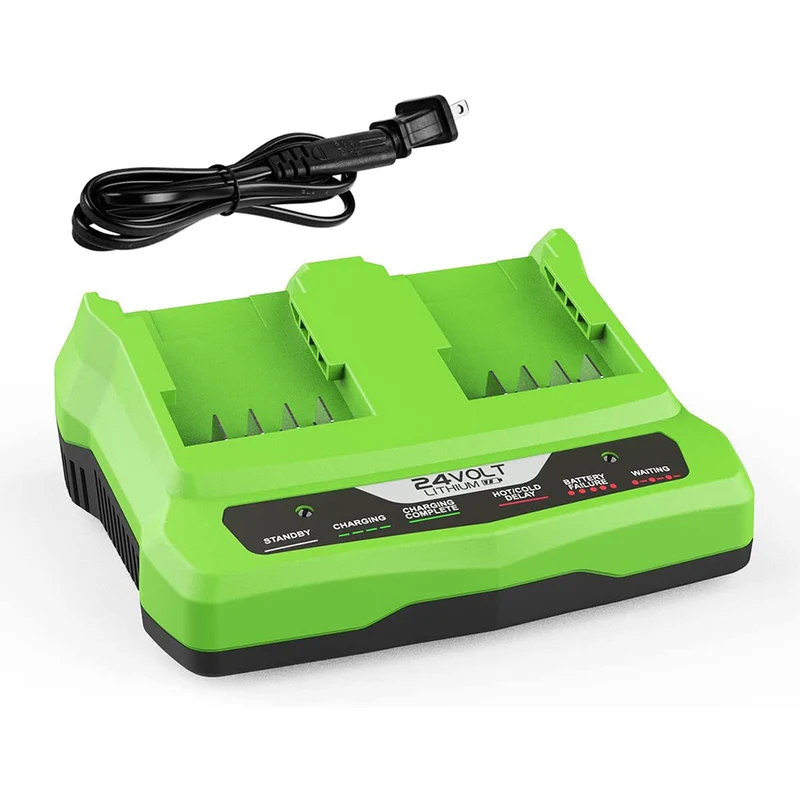 2Port 29862 Charger 24V for G-24 Greenworks 24V Lithium Battery Dual Port Rapid Charger