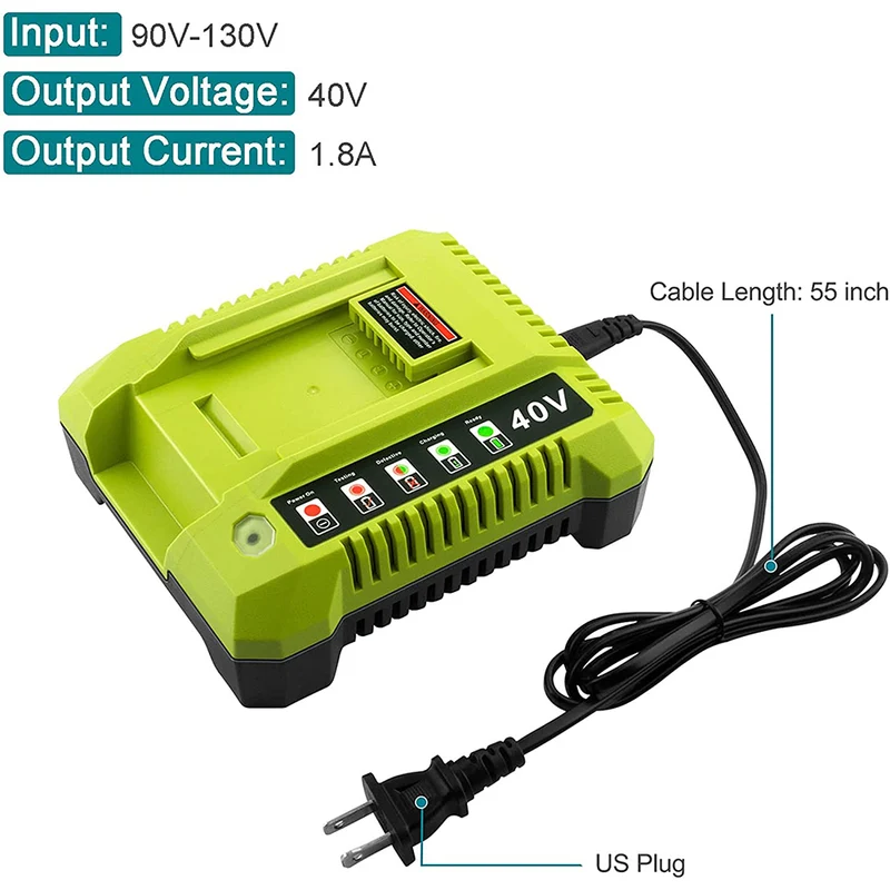 40 Volt Lithium-Ion Charger OP401 Compatible with 40V Battery OP4026 OP40201 OP4040 OP40401 OP4050 OP4050A OP40501 OP40601