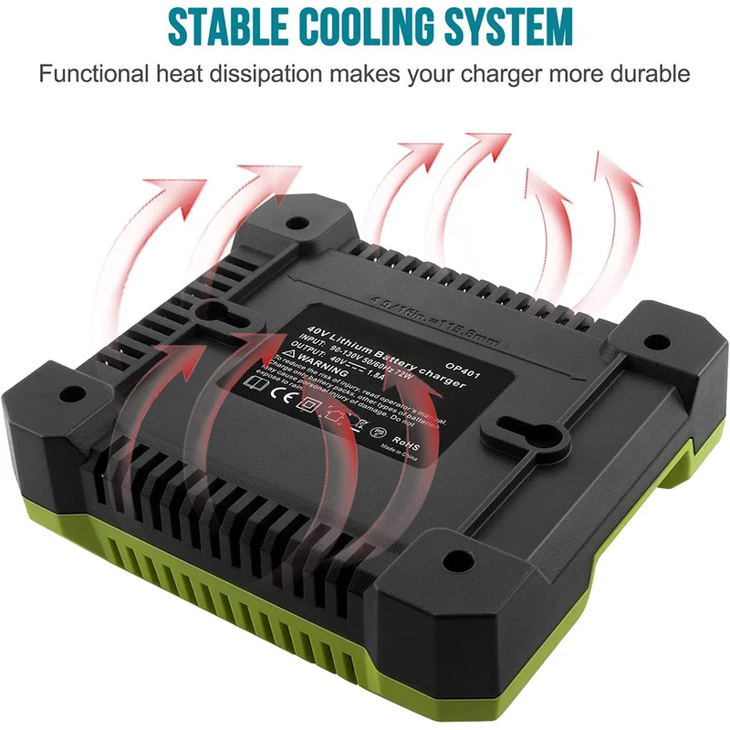 40 Volt Lithium-Ion Charger OP401 Compatible with 40V Battery OP4026 OP40201 OP4040 OP40401 OP4050 OP4050A OP40501 OP40601