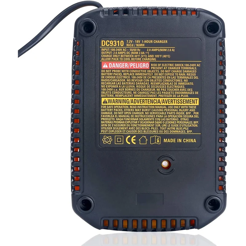 7.2V-18V Battery Charger DC9310 Compatible with Dewalt 18V 14.4V 12V 9.6V 7.2V NiCad & NiMh Battery DC9096 DC9098 DC9099