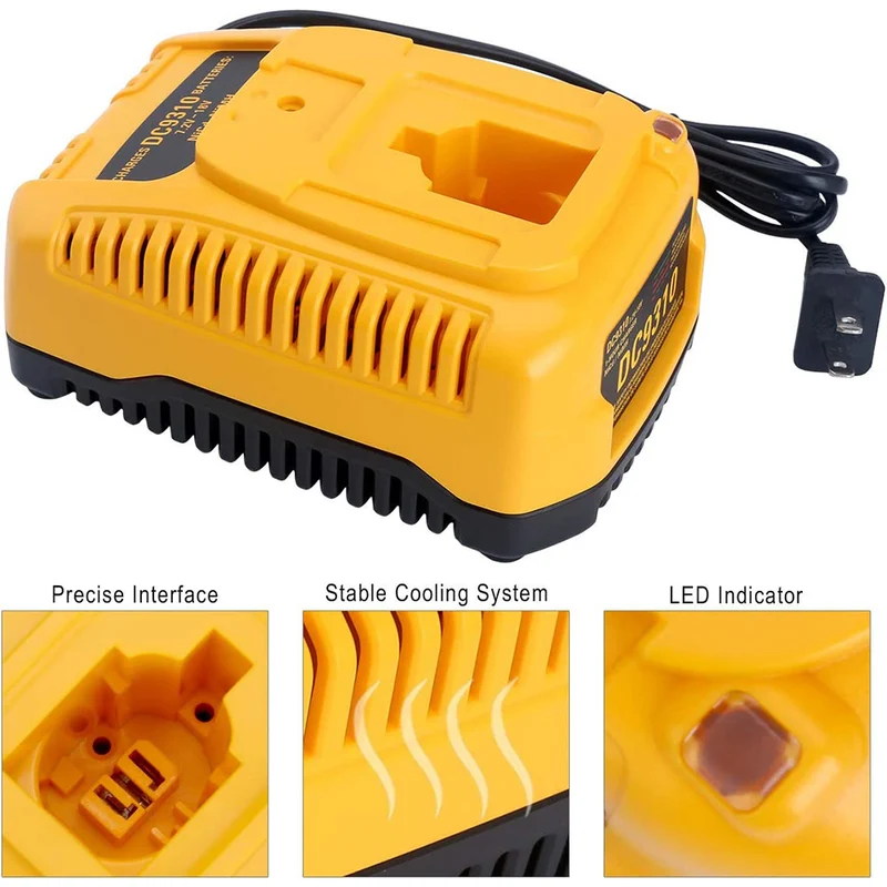 7.2V-18V Battery Charger DC9310 Compatible with Dewalt 18V 14.4V 12V 9.6V 7.2V NiCad & NiMh Battery DC9096 DC9098 DC9099