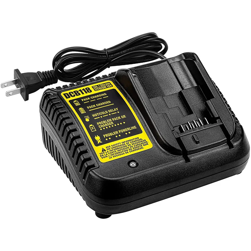 Replacement Fast Battery Charger DCB118 for Dewalt 20V MAX Battery Charger for Dewalt Battery DCB205 DCB204 DCB206 Replace DCB107 DCB112