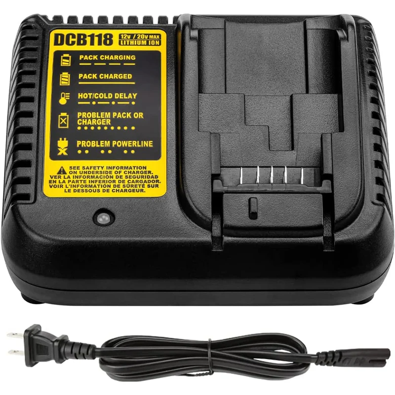 Replacement Fast Battery Charger DCB118 for Dewalt 20V MAX Battery Charger for Dewalt Battery DCB205 DCB204 DCB206 Replace DCB107 DCB112
