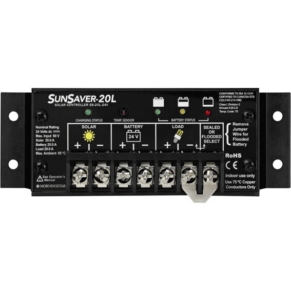 SS-20L-24V Morningstar PWM Solar Charge Controller 24V 20A LVD SunSaver